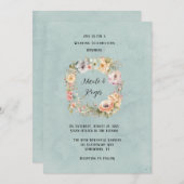 リニューアル青春結婚牡丹のお祝い 招待状 (正面/裏面)