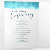 リニュー結婚アルセレモニーティール(緑がかった色)抽象芸術アート 三つ折りプログラム (内部最初)