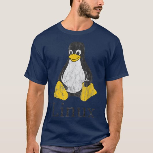 リヌマスコットトゥザペンギンヴィンテージおたくギーク Tシャツ (正面)