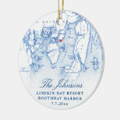 リネキンベイリゾートマップニュー初めてのクリスマス セラミックオーナメント (左)