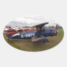 リネゲード複葉機 楕円形シール