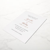 リネット伝統的エレガントな結婚式の日付を保存 箔招待状 (回転した状態)