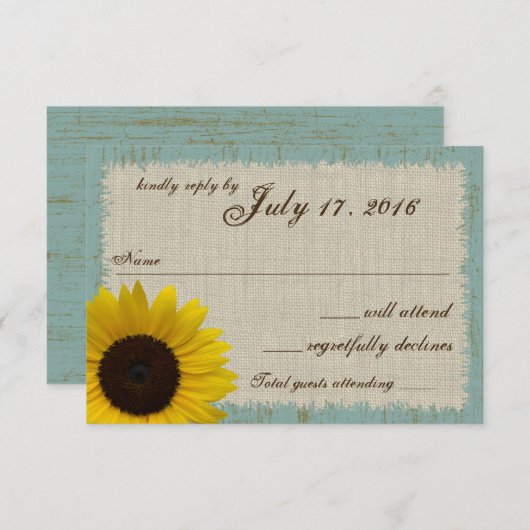 リネンとバーンウッドひまわり応答カード 出欠カード (正面/裏面)