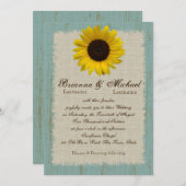 リネンとバーンウッドサンフラワー 招待状 (正面/裏面)