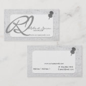 リネンとプモノグラムのッシュピンを持つ華やかな 名刺 (正面/裏面)