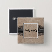 リネンとレースのカスタマイズ可能ボタン 缶バッジ (正面&裏面)