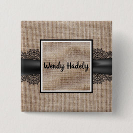 リネンとレースのカスタマイズ可能ボタン 缶バッジ