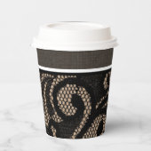 リネンとレース紙カップ 紙コップ (左)