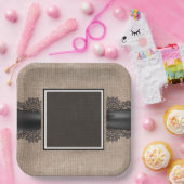 リネンとレース紙プレート ペーパープレート (パーティー)