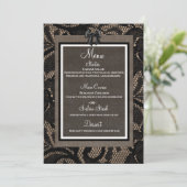 リネンとレース黒、白のバーラップレニンメニュー メニュー (スタンド正面)