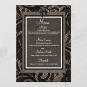 リネンとレース黒、白のバーラップレニンメニュー メニュー (正面)