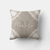 リネンとレース クッション (裏面)