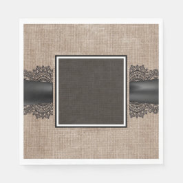 リネンとレース スタンダードランチョンナプキン