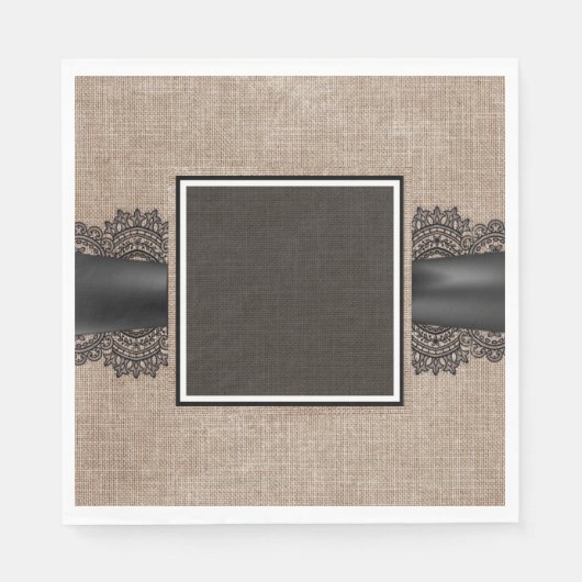 リネンとレース スタンダードランチョンナプキン (正面)