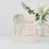 リネンに Willow Branch 　Save the Date 招待状 (スタンド正面)