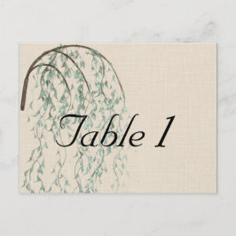 リネンのテーブ結婚ル番号の柳の枝 ポストカード