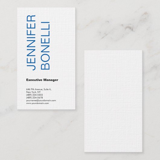 リネンのミニマルモダン主義の淡い白シンプル色 名刺 (正面/裏面)