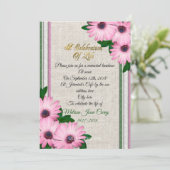 リネンのライフ招待状デイジーのお祝い 招待状 (スタンド正面)