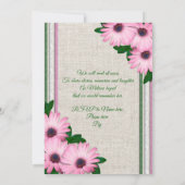 リネンのライフ招待状デイジーのお祝い 招待状 (裏面)