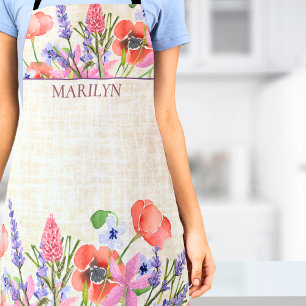 リネンの水の色、おばあちゃんカスタムのための誕生日ギフト エプロン