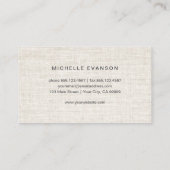 リネンの水彩イエローサンフラワーロゴ素朴 名刺 (裏面)