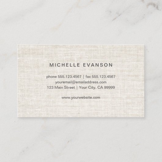 リネンの水彩イエローサンフラワーロゴ素朴 名刺 (裏面)