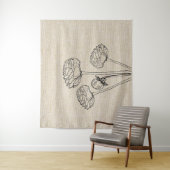 リネンの花ラヌンキュラス タペストリー (インサイチュ)