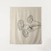 リネンの花ラヌンキュラス タペストリー (正面)