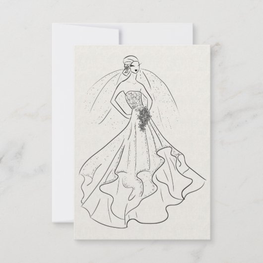 リネンの花嫁フランスの 招待状 (正面)