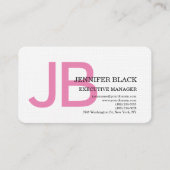 リネンはっきりしたモノグラムピンク白モダン平野 名刺 (正面)