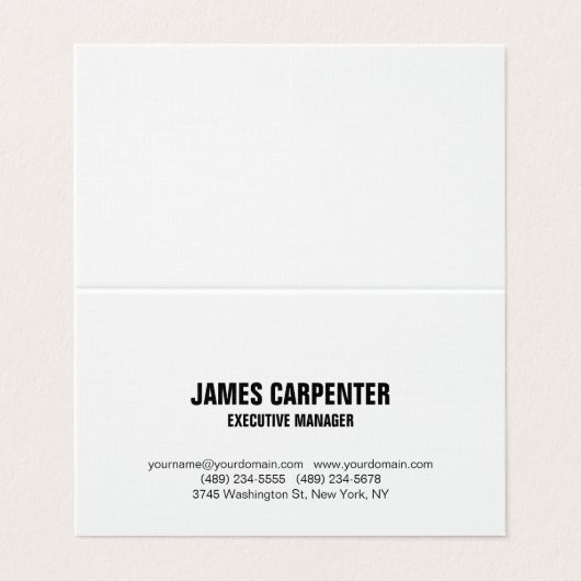 リネンはっきりした文字白黒モダンプロフェッショナル 名刺 (外部フラット)