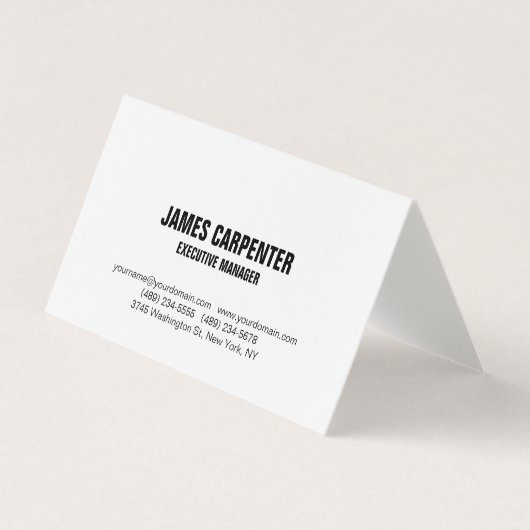 リネンはっきりした文字白黒モダンプロフェッショナル 名刺 (正面)