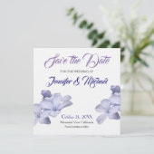 リネンは日付を保存する結婚式の花はプレーンエレガント セーブザデート (スタンド正面)