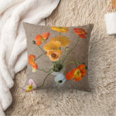 リネンは明るいカラフルポピーの花束を見る クッション (ブランケット)