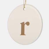 リネンイニシャル文字 |トレンディーミニマル セラミックオーナメント (左)