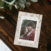 リネンウォーター色フローラメリークリスマス シーズンカード