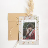 リネンウォーター色フローラメリークリスマス シーズンカード