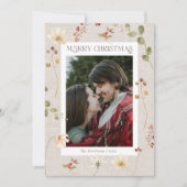 リネンウォーター色フローラメリークリスマス シーズンカード (正面)