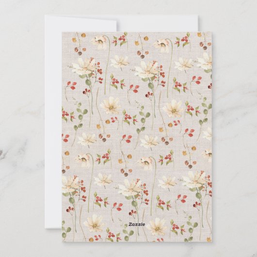 リネンウォーター色フローラメリークリスマス シーズンカード (裏面)