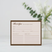 リネンエスプレッソブラウンブライダルレシピカード (スタンド正面)
