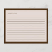 リネンエスプレッソブラウンブライダルレシピカード (裏面)