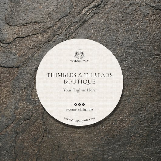 リネンエレガントビジネスロゴWebサイトマーケティング ラウンドシール