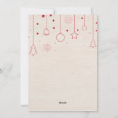 リネンエレガントフローラホリデークリスマスパーティー シーズンカード (裏面)