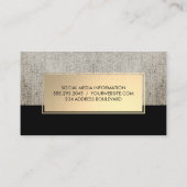 リネンエレガント金属製金ゴールド枠 名刺 (裏面)