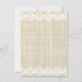 リネンエレガント&レース結婚式招待状 招待状 (裏面)