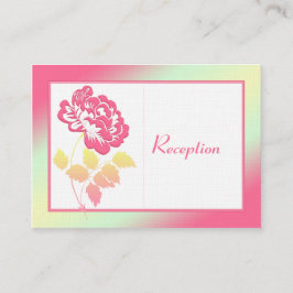 リネンエンクロージャカードのピンクと黄色の牡丹 エンクロージャーカード