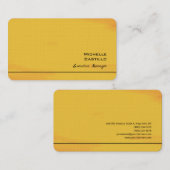 リネンオレンジイエロープレーンミニマリスト 名刺 (正面/裏面)