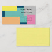 リネンカラフルプレーンモダンミニマル長方形 名刺 (正面/裏面)