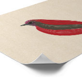 リネンキャンバスに鮮やかなトロピカルバードレッドタネガー ポスター (角)