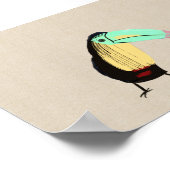 リネンキャンバスに鮮やかな熱帯鳥のトゥーカン ポスター (角)